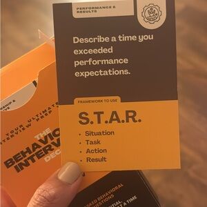 STAR method practice and tips cards! Helped me get a high-stakes job!!